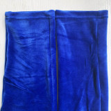 Solid Color V Neck Velvet Jumpsuit (with belt)