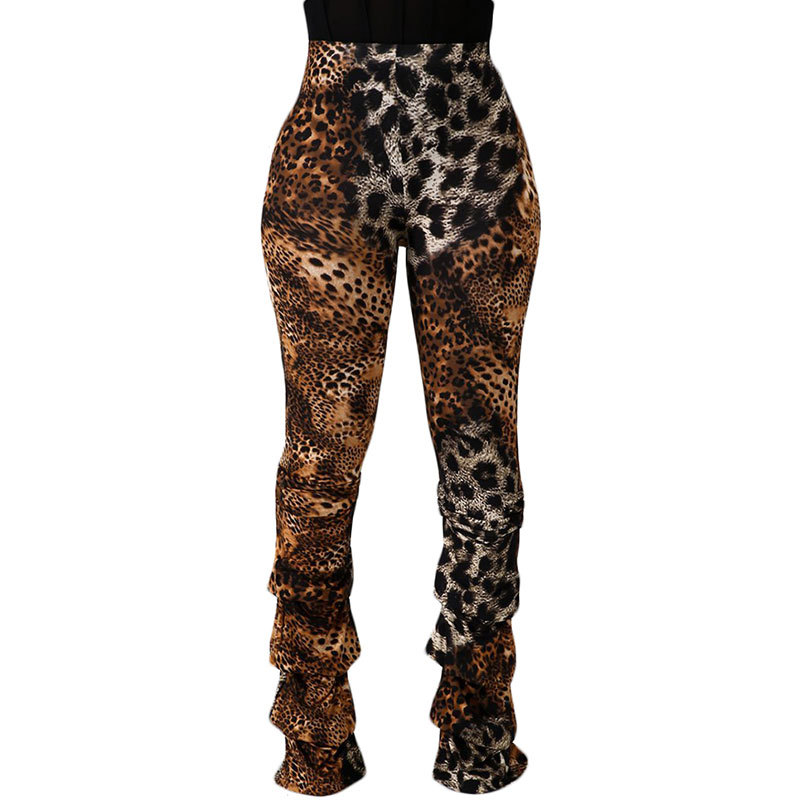 zara red leopard print trousers