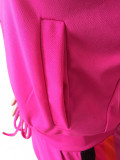 Casual Zipper Stitching Sportwear 2 Pcs Set