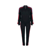 Casual Colorblock Stitching Sports Two Piece Suit