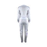 Casual Colorblock Stitching Sports Two Piece Suit