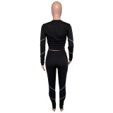 Casual Mesh Stitching Sports Two Piece Apparel