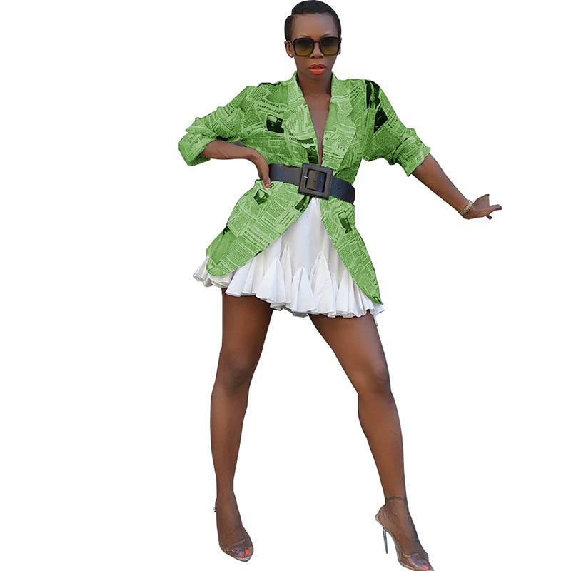 Casual Printed Newspaper Jacket