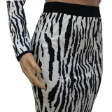 Casual Striped Midi Skirt Set