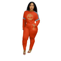 Casual Ribbon Printed Sports Two-piece Set