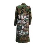 Casual Camouflage Printed Coat