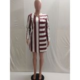 Casual Long Sleeve Striped Club Dress
