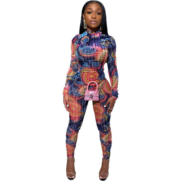 Casual Print Pattern Two Piece Set