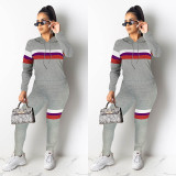 Casual Stitching Tie-dyeing Two Piece Sweatshirt with Pocket