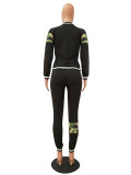 Autumn and Winter Camouflage Stitching Casual Sport Set