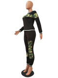 Autumn and Winter Camouflage Stitching Casual Sport Set
