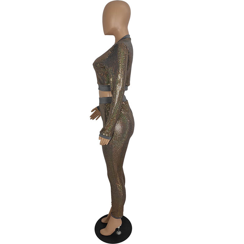 two piece sequins set