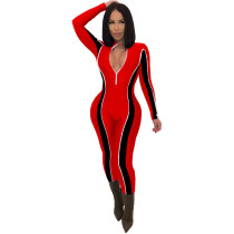 Casual Sports Hit Color Stitching Jumpsuit