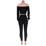 Pit Off Shoulder Crop Top and Trousers