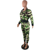 Casual Camouflage Two Piece Set