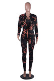 Casual Printed Straps Jumpsuit with Shawl