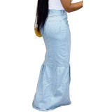 Denim Fishtail Skirt
