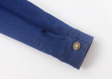 Casual Blue Denim Button Up Bodycon Jumpsuit