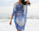 Chiffon Positioning Printed Beach Dress