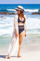 Mesh Lace Embroidered Beach Cardigan