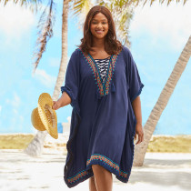 Cotton Embroidered Lace Beach Dress