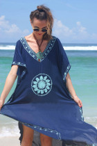 Summer V Neck Embroidered Beach Dress