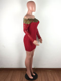 Lace Off Shoulder Sexy Mini Dress