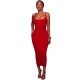 Annabeth Red Essential Body-Con Midi Dress