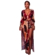 Plus Size Havana Navy-Blue Green Yellow Slit Romper Maxi Dress
