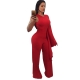One Shoulder Plain Jumpsuit