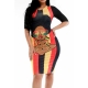 Cartoon Avatar Half Sleeve Midi Dress