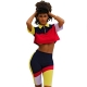Colorful Soul Color-block Shorts Set - Blue/Multi