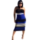 Multi-Color Stripped Sexy Tube Dress