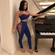 Curiosity Side Bra Top And Lace Up Pant Set