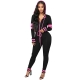 Find Myself Lounge Jumpsuit - Black/Fuchsia