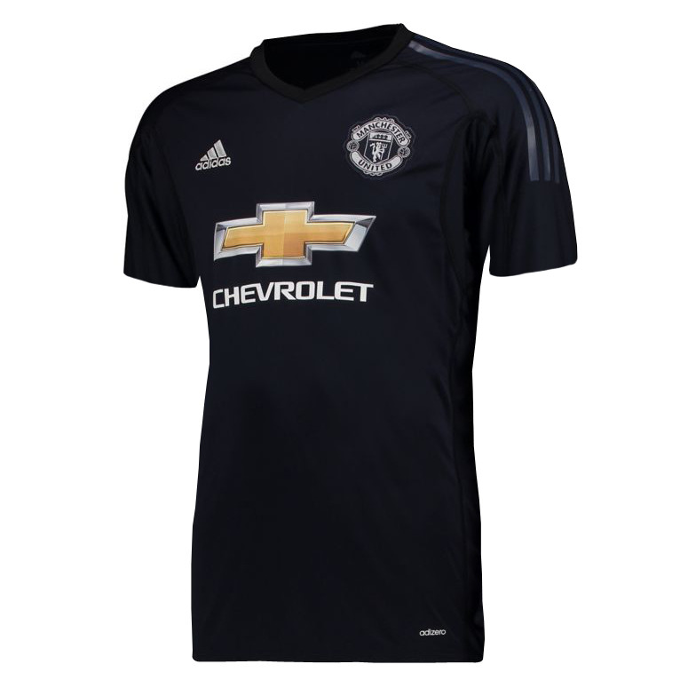 US$ 15.8 - Manchester United Goalkeeper Black Jersey Short Sleeve Men 2017/18 - www ...