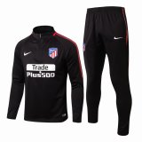 Atletico Madrid Training Suit Zipper Black 2017/18