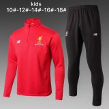 Kids Liverpool Training Suit Red 2017/18