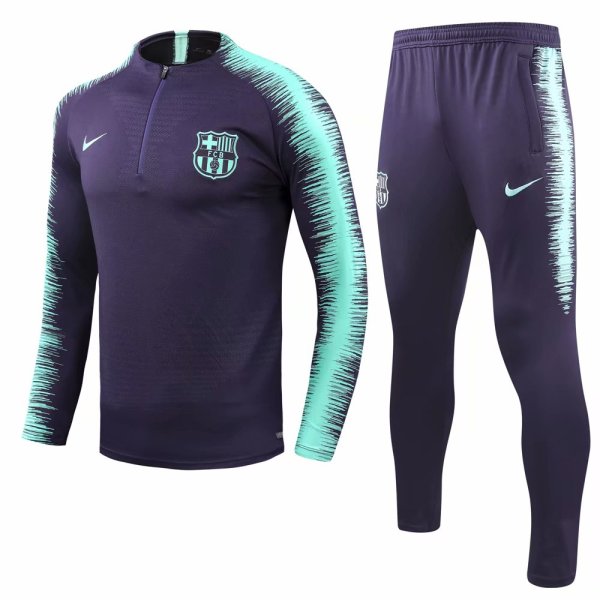 Barcelona Training Suit Zipper Green Stripe 2018/19