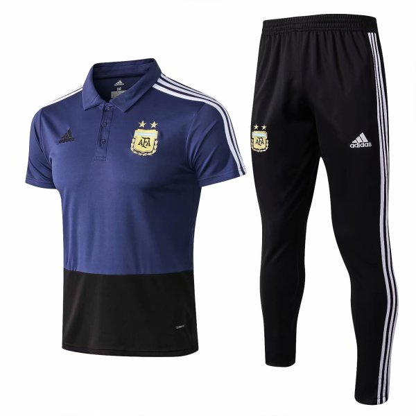 Argentina FIFA World Cup 2018 Polo + Pants Training Suit Blue