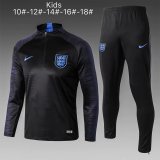 Kids England FIFA World Cup 2018 Training Suit Black Stripe