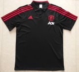 Manchester United Polo Shirt Black AON 2018