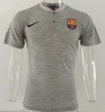 Barcelona Polo Shirt Stand Collar Light Grey 2018/19