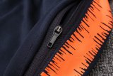 Barcelona Jacket + Pants Training Suit Orange Logo Navy 2018/19