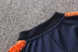 Barcelona Jacket + Pants Training Suit Orange Logo Navy 2018/19