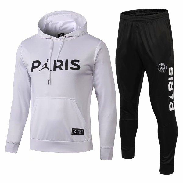 PSG JORDAN White Hoodie Sweatshirt + Pants Suit 2018/19