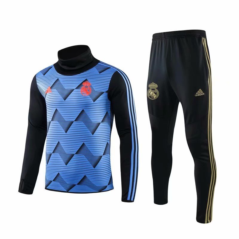 US$ 34.8 - Real Madrid Training Suit High Neck Blue Stripe ...