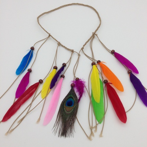 Colorful Indian Hippie Peacock Feather Headbands