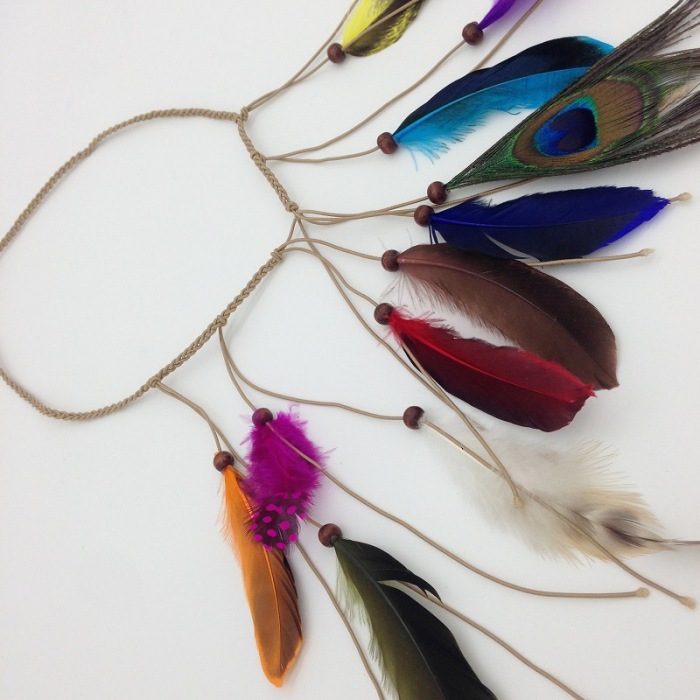 Colorful Indian Hippie Peacock Feather Headbands