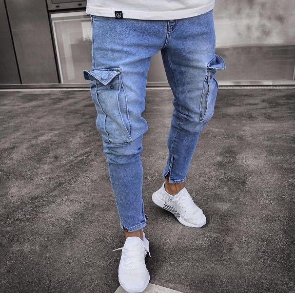  Men's Ripped Jeans Slim Fit Skinny Stretch Jeans Pants